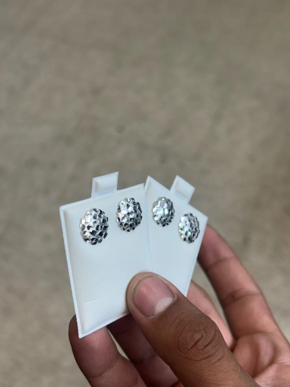 925 Silver Small Nugget Earrings